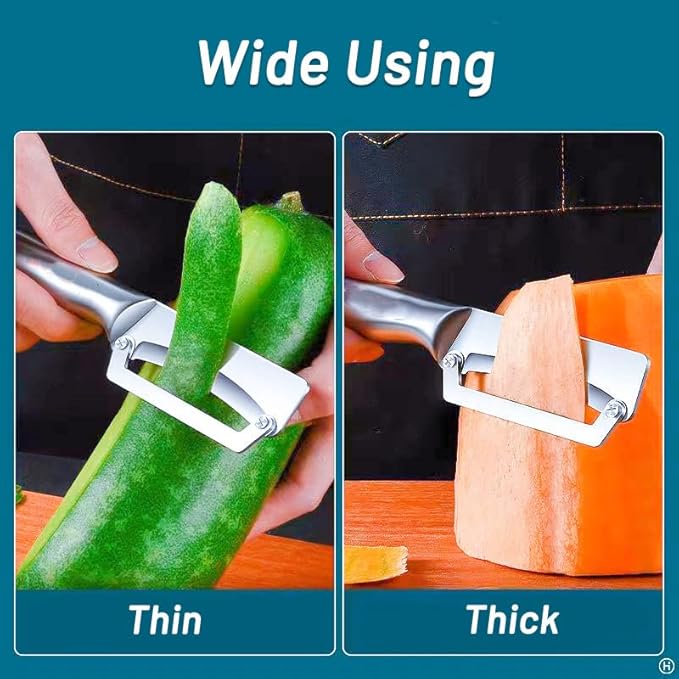 2 Pack Thick Vegetable Peeler - Sugarcane Pumpkin Peeling Knife - Ultra Sharp Stainless Steel Blades - Perfect Kitchen Peeler Effortlessly Peels Vegetables and Fruits (2 Pack)