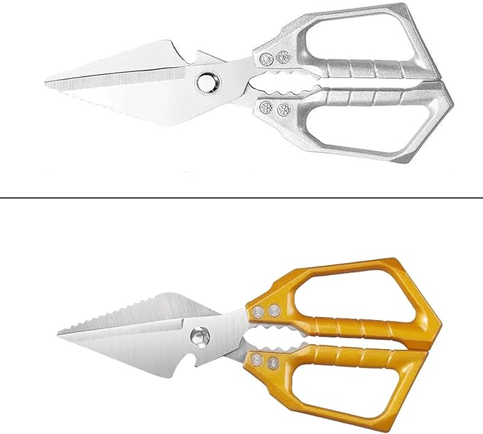 Meat Scissors Heavy Duty Sharp Shears Kitchen Scissors all Purpose, Stainless Steel Kitchen Shears, Kitchens Accessories Cooking Shear for Meat Chicken Fish Poultry Herb Bread(Gold)
