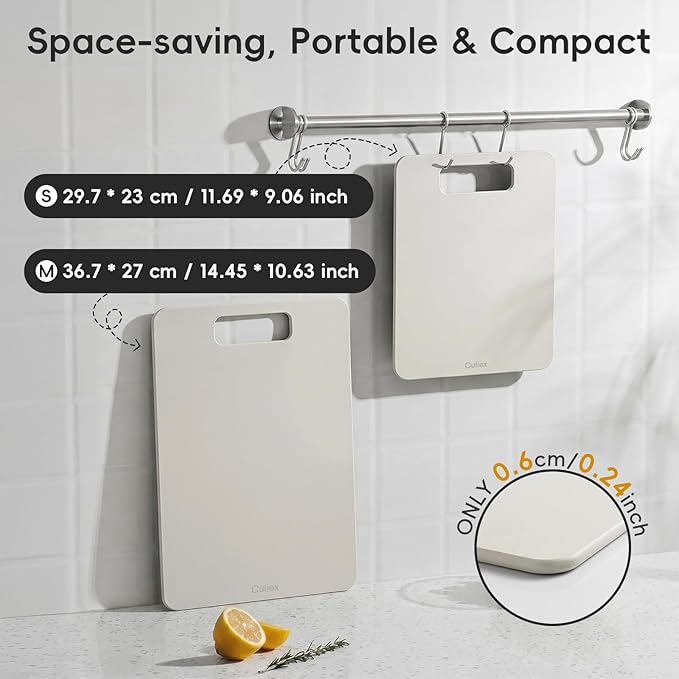 Wood Fiber Cutting Board Set of 2, Dishwasher Safe, Non-Toxic Cutting Board for Kitchen, BPA Free, Non-Slip, Non-Porous Composite Chopping Board for Meat Vegetable Fruit
