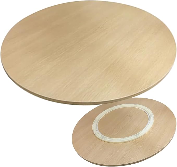 LIGUOYI Turntables for Dining Table Round Wood Table Top 360° Rotating Board 50 60 70 80 90cm Dining Table Serving Turntable, Lazy Susan Share Food Spin Smoothly Home Dining