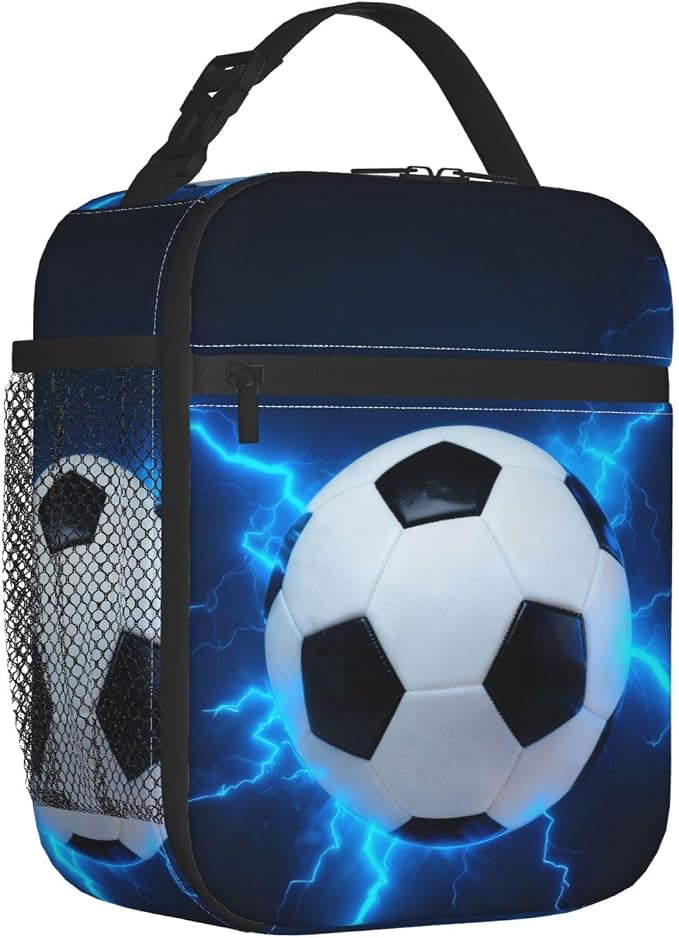 Football ﻿ Lunch Box Insulated Lunch Bag for Adult Women Men Reusable Aesthetic Tote Lunchbox Container Work Outdoor Picnic Hiking