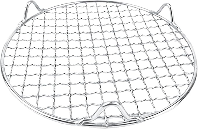 Round BBQ Grill Rack Cooling Rack 304 Stainless Steel Heavy Duty Wire Racks with Feet for Baking Cooking Grilling Fits Air Fryer Pressure Cooker Stockpot Round Cake Pan (13.4 Inch)