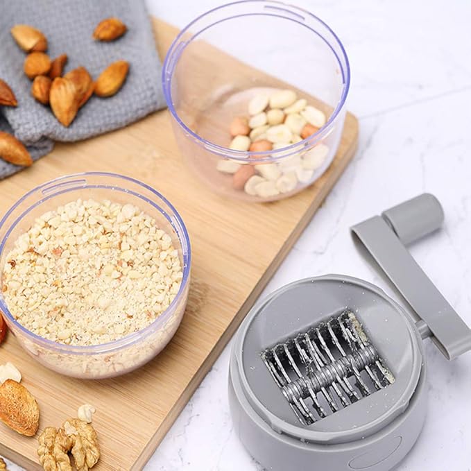 Nut Chopper,Manual Nut Grinder with Hand Crank,Hand Held Food Shredder Cutter for Different Nuts for Baking for Kitchen