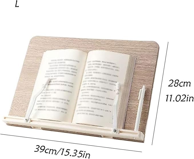 Book Stand Book Holder Tray Wooden Book Stand Adjustable Desktop Simple Reading Stand Convenient and Practical Music Score Stand Cookbook Stand for Kitchen (Size : L)