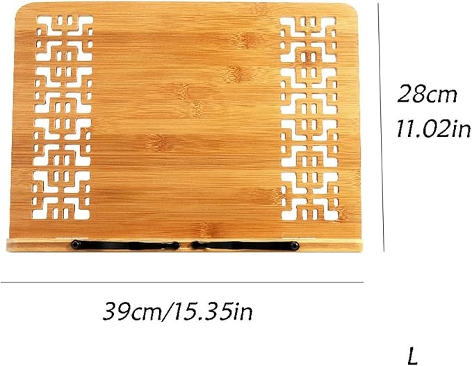 Book Stand Book Holder Tray Simple Book Holder Wooden Bookstand Multi-Functional Book Holder Height Adjustable Cookbook Stand for Kitchen (Size : L)