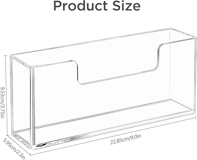 HBlife Acrylic Guest Towel, Paper Napkin Holder for Bathroom - Clear Waterproof Vertical Stand, Disposable Paper Hand Towel Dispenser, Modern Table Tray for Kitchen, Home, Hotel, Office(2 Pack)