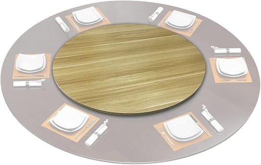 Large Wooden Turntable Lazy Susan, Round Table Service Tray 50/60cm, Dining Table Top Serving Plate, 360° Wood Serving Tray, Lazy Susan Turntable Rotating Serving Board, For Dining Table, Easy To Shar