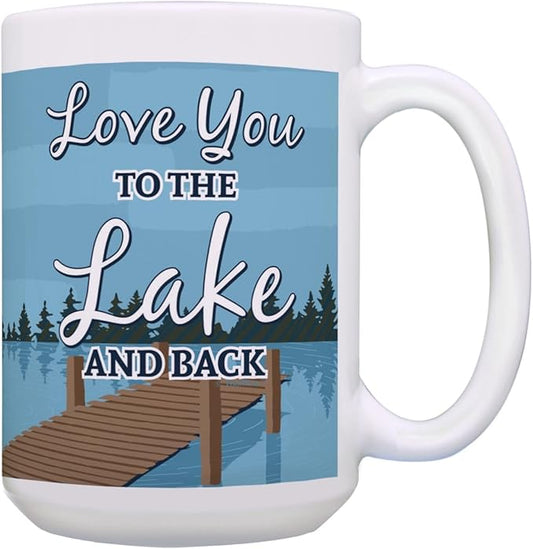 ThisWear Couples Gifts Love You to the Lake and Back Lake House Gifts 15oz Ceramic Coffee Mug with Handle