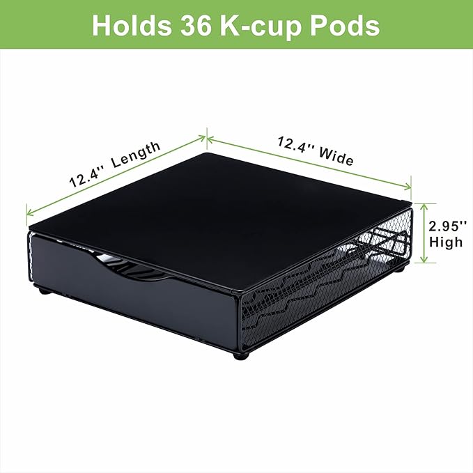 k cup Holders Drawer for Counter Small for Keurig k-cup Holder,with iron top (36 pods)