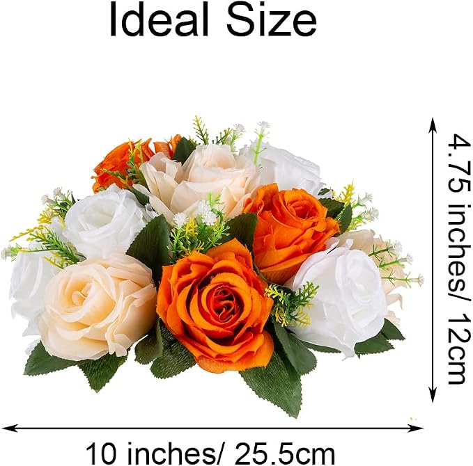 Flower Centerpieces for Wedding Tables: Wedding Table Decorations Orange Flower Balls Centerpieces for Engagement Cerebration Party Center Pieces 6 Packs