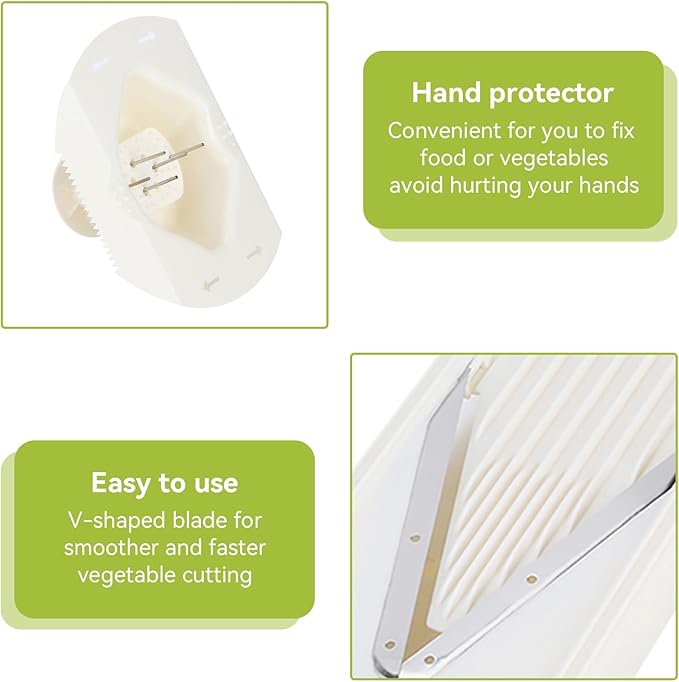 Mandoline Slicer, Adjustable Handheld Mandoline Slicer Stainless Steel Blade Vegetable Cutter for Fruits and Vegetables