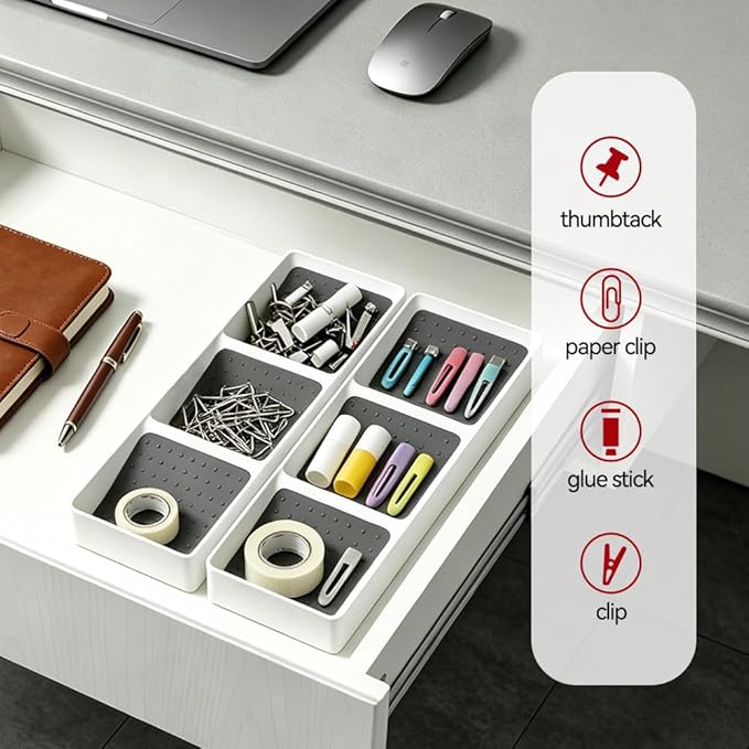 Spice Drawer Organizer,8 Pack,3 Tier Non-Slip Silicone Seasoning Jar Drawer Insert,Spice Rack Organization for Drawer,Kitchen Spice Rack Tray for Cabinet Countertop Makeup Storage