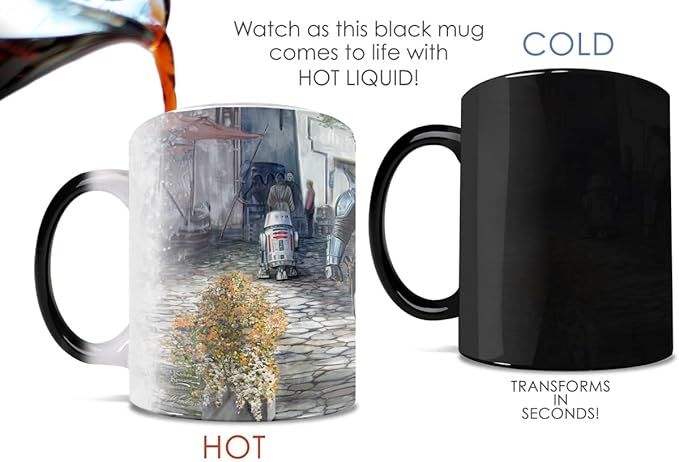 Morphing Mugs Star Wars – The Mandalorian – A Welcome Sight - Thomas Kinkade Studios – One 11 oz Color Changing Ceramic Mug – Image Revealed When HOT Liquid Is Added! MMUG1661