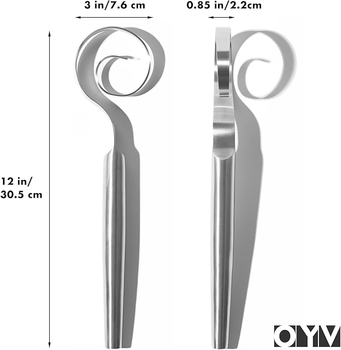 OYV 12-Inch Seamless Dough Whisk, 18/10 Stainless Steel Bread Whisk, Danish Whisk for Sourdough, Pizza, Cookies, Pancake & Waffle, Easy to Clean Sour Dough Tools