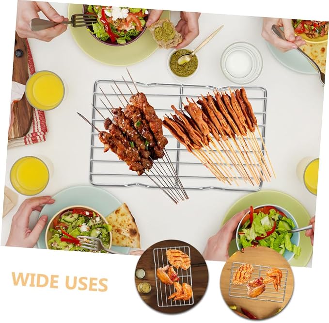 Stainless Steel Bread Cooling Rack for Baking BBQ Grilling and Oil Dripping Sturdy Metal Rack for Cooking for Cookies and Bacon for Kitchen and Outdoor Use