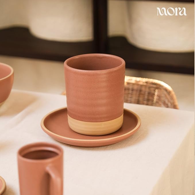 Mora Ceramic Kitchen Utensil Holder - Wooden Spoon & Spatula Crock for Countertop, Modern Farmhouse Home Decor, Large 7.3" Cooking Organizer for Stove Top and Counter - Heavy & Sturdy - Terracotta
