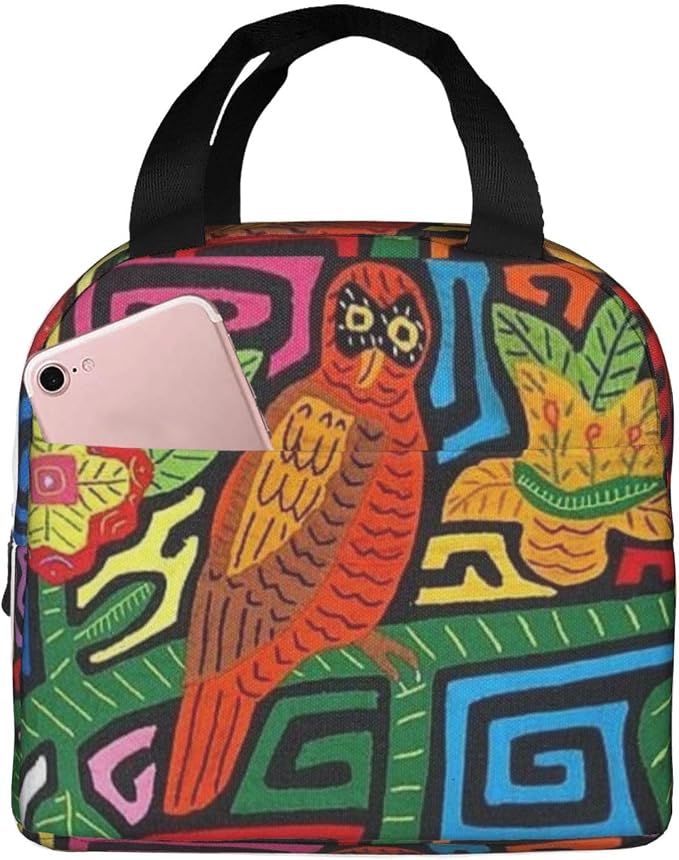 Mola De Panama Reusable Insulated Lunch Bag Waterproof Lunch Box Thermal Cooler Tote Bag For Work Office Travel Picnic For Women Men