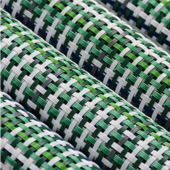 AHHFSMEI Placemats Set of 6 Washable Woven Vinyl Placemats for Dining Table Heat Resistant Non-Slip Stain Resistant Table Mats for Kitchen & Home Decor(Green Blue Stripe,6)