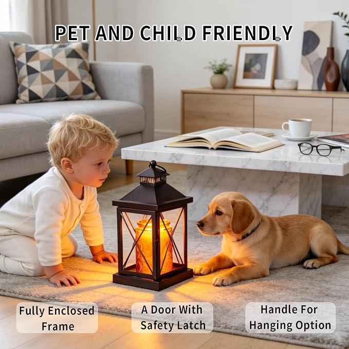 Candle Warmer Lamp with Timer,Dimmable Farmhouse Candle Lamp Warmer,Fully Enclosed and Hanging Up Designed Candle Warmer Vintage Lantern Lamp,Compatible with 3 Wick Candles Jars - Coffee
