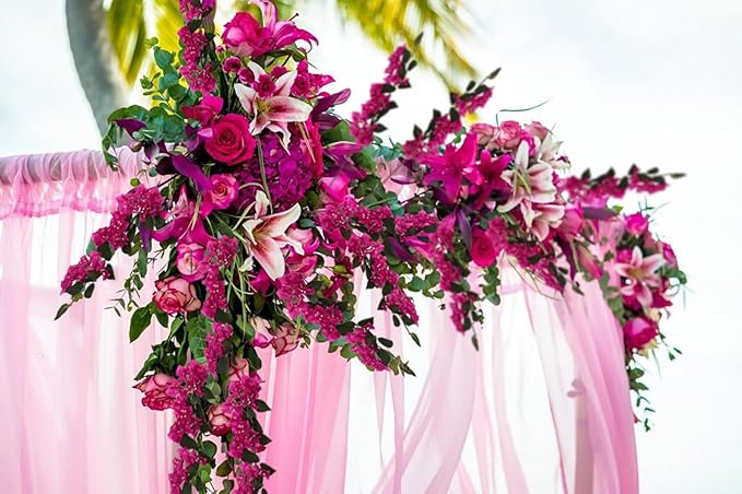 10PCS Artificial Flowers Bougainvillea Vines 29.50" Silk Bougainvillea Branches Deep Pink Faux Bougainvillea Long Stem Fake Flowers for Home Garden DIY Decor Wedding Centerpieces (Deep Pink)