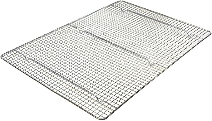 TrueCraftware- 20-1/2" X 14-1/2" Footed Wire Icing/Cooling Rack Chrome Plated Set of 2- Baking Rack Cookie Cooling Racks Square Wirefor Baking Cooking Cake Rack for Pies Cookies Pastries Cakes Meat