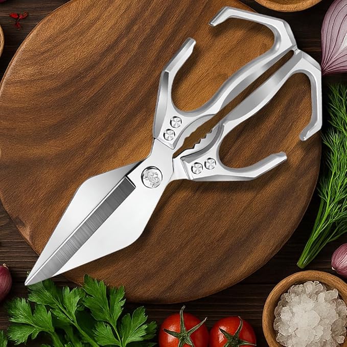 Multifunctional Heavy-Duty Kitchen Shears, Poultry Scissors, Stainless Steel Heavy Duty Scissors for Chicken, Meat, Seafood, Bone Cutting, Box Included, Suitable for Christmas Kitchen