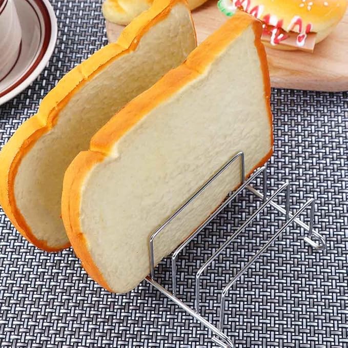 Toast Bread Rack Holder, Stainless Steel 8 Slice Holes Toast Bread Rack, Rectangle Pancake Holder Kitchen Organizer Bakeware Cooling Racks