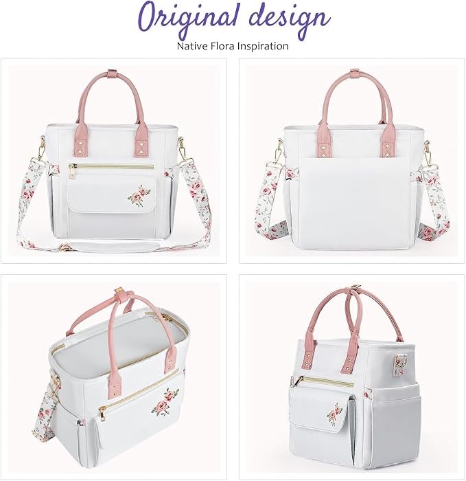 GLORIEROO Deluxe Insulated Lunch Box Bag Women - Leakproof Waterproof Cooler with Multi Pockets Removable Strap for Work Picnic - Teacher Mothers Day Christmas Birthday Gifts