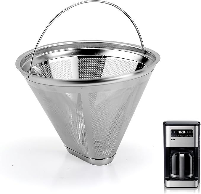 Coffee Filter Compatible with Braun PureFlavor Coffee Maker, Permanent Stainless Cone Filter for Braun PureFlavor 14 Cup