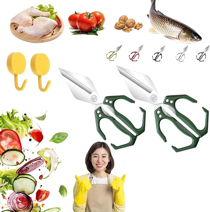 Heavy Duty Kitchen Shears, Multifunctional Heavy-Duty Kitchen Shears, Japanese Cooking Shearss for Chicken, Meat, Seafood Cutting