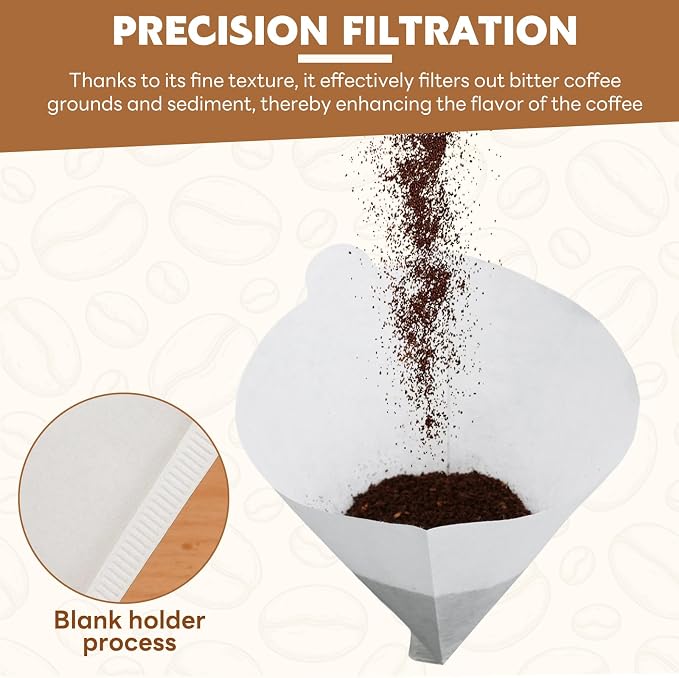 #1 Coffee Filters, 200 Count Cone Coffee Filters #1, Small White Paper Coffee Filter 1-2 cup for Pour Over and Drip Coffee Maker (2 Boxes, 200 Count Total)