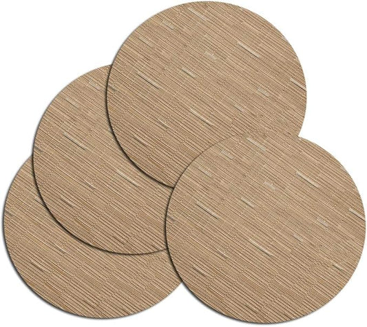 Round Placemats Set of 4 Woven Table Mats Washable Non-Slip Place Mats 13.8 Inch for Christmas Decoration Home Wedding Party,Brown