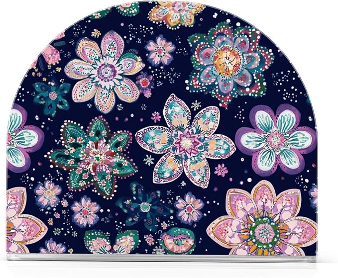 Mandala Cherry Blossoms Abstract Floral Napkin Holder for Table Acrylic Vertical Napkin Holders for Paper Napkins Decor Napkin Dispenser for Home Party Dining Cocktail Kitchen Accessories, 2 Pack