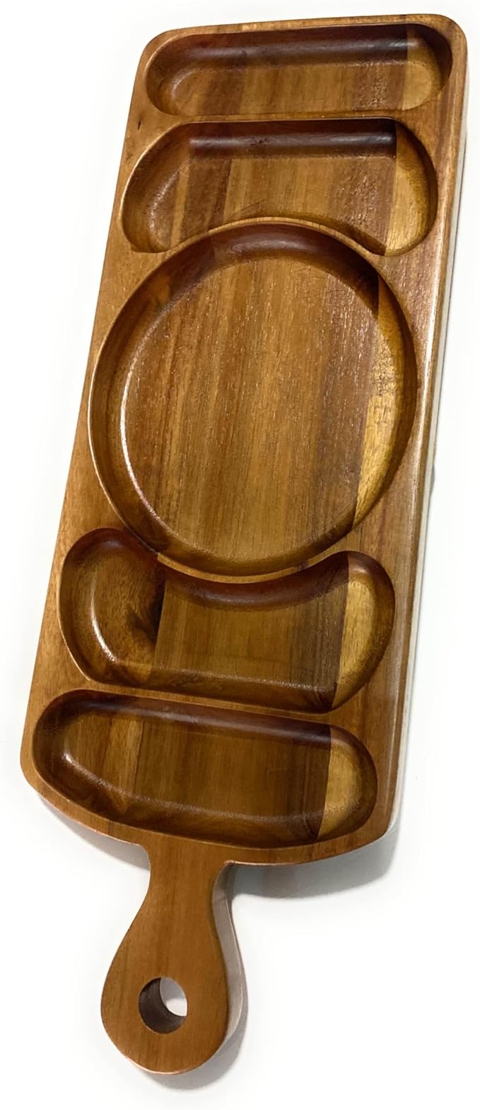 Reversible Acacia Wood Serving Platter with Handle – Premium Wooden Tray for Charcuterie, Crackers, Cheese, Fruit, Veggies, Appetizers & Snacks – Party Serving Tray & Travel Charcuterie Board