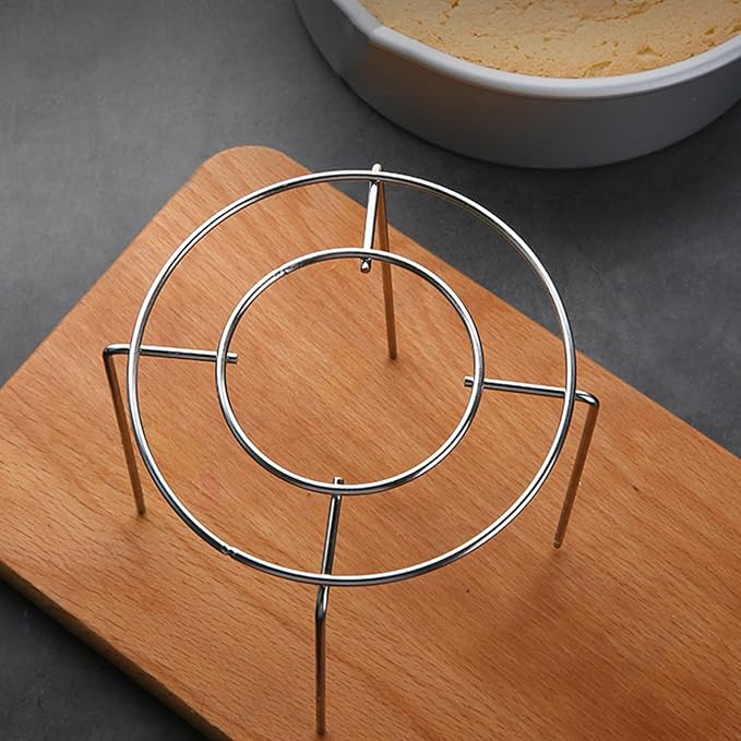 Pack of 2 Stainless Steel Cake Cooling Rack for Even Airflows Steaming Tool Round Steamer Kitchen Baking Accessories