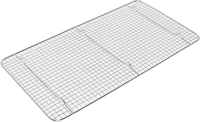 TrueCraftware- 18"x 10" Full Size Rectangular Wire Pan Grate Chrome-Plated Set of 4 -Fits Full Size Sheet Pans Cookie Pans Cooling Rack Baking Sheet Grate Cake Rack for Pies Cookies Pastries Cakes