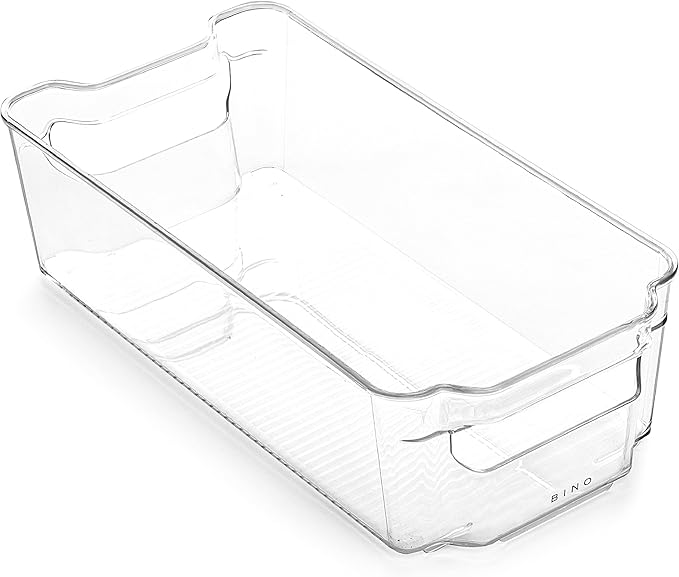 BINO | Stackable Plastic Storage Bins, Medium - 12 Pack | THE STACKER COLLECTION | Multi-Use Organizer Bins | BPA-Free | Pantry Organization | Home Organization | Fridge Organizer | Freezer Organizer