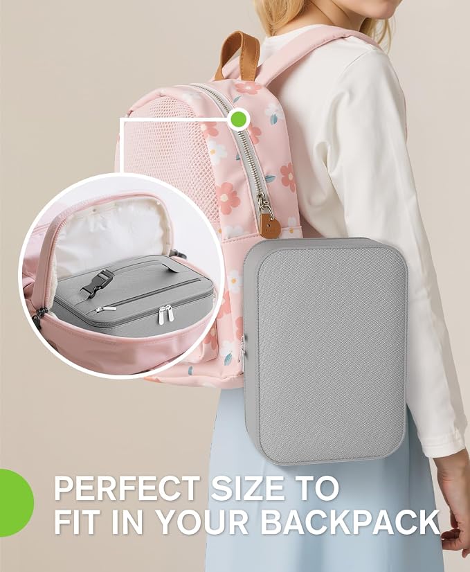 Small Lunch Box Insulated Lunch Bag for Women Men, Bento Kids Lunch Box, Compact Portable Thermal Meal Cooler Bags with Buckle Handle for Work & School, Gray 5L