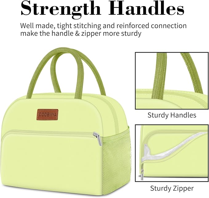 Coobiiya Insulated Lunch Bag Women/Men, Taslon Leakproof Thermal Lunch Box for Women Men, Cute Waterproof Cooler Bag for Work Picnic Travel