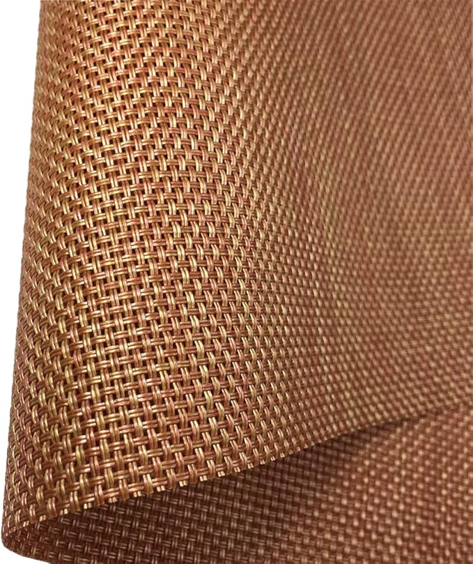 WAZAIGUR Placemats,Easy to Clean Crisscross Woven Vinyl Place Mats Durable Non-Slip Heat Resistant Table Mats,Placemats for Kitchen Table Set of 6,Rust Red