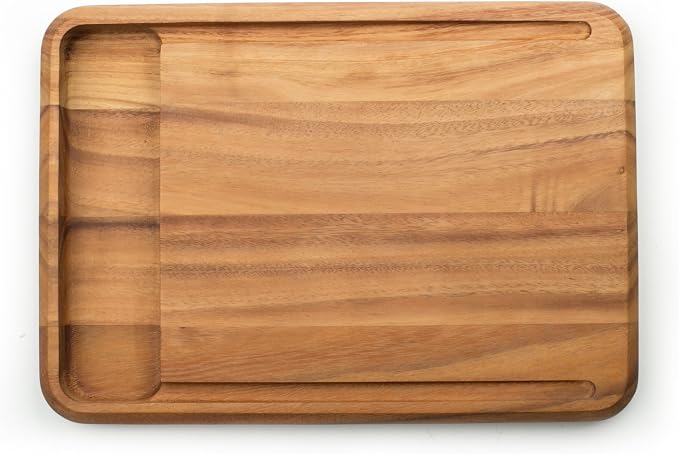 Ironwood Gourmet Acacia Wood Cutting Board With Juice Channel, Big Catch Board, 10" x 15"