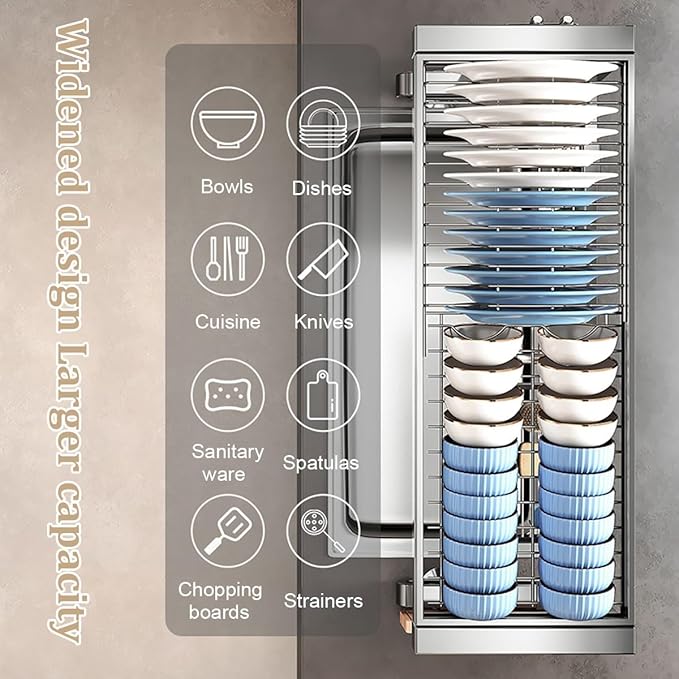 304 Stainless Steel Over The Sink Dish Drying Rack, 1/2 Tier Multifunctional Countertop Dish Storage Rack Sink for Countertop Storage(Double Layer,76cm/29.9in)
