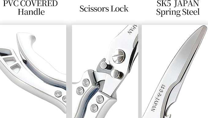 Kitchen Scissors Poultry Shears Heavy Duty Black, Dishwasher Safe Japan Kitchen Shear for Food Chicken Scissor, Fish, Meat Cutting Scissors Cooking Shears Gifts for Men Women