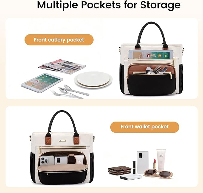 LOVEVOOK Insulated Lunch Bag Women,Wide Opening Adult Lunch Box Women with Cup Holder,Large Leakproof Cooler Bag for Work Picnic Beach Family College Mom,Lunch Teacher Tote Bag for Gift