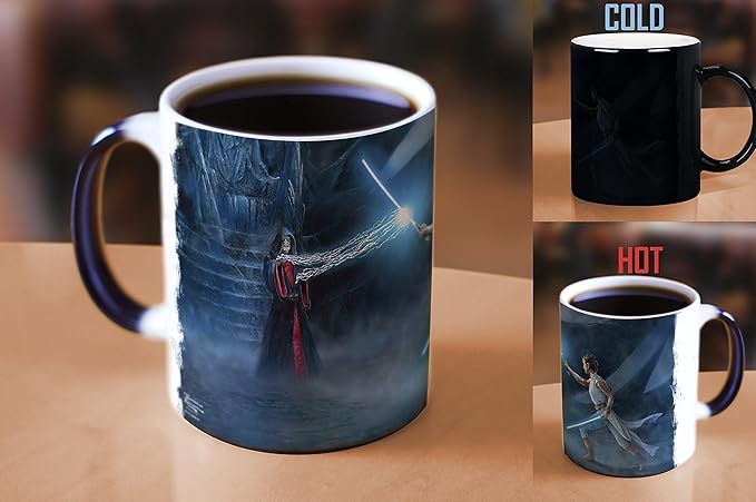 Morphing Mugs Star Wars – Rey vs Palpatine – Rey's Awakening – Thomas Kinkade Studios - One 11 oz Color Changing Ceramic Mug – Image Revealed When HOT Liquid Is Added! MMUG1223