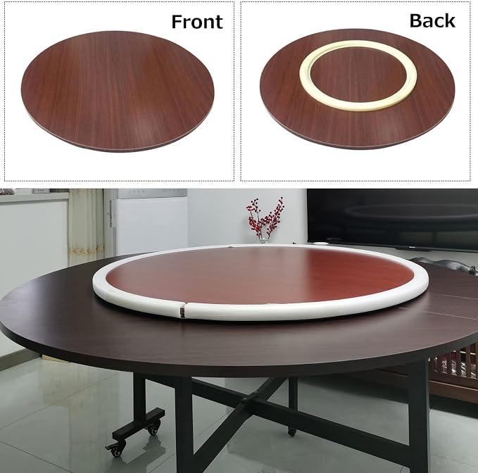 Lazy Susan Wooden Turntable Round 50/60/70/80/90/100cm, Smooth Rotational, 360° Rotation Serving Tray For Kitchen Dining Table Hotel Dining Table Tabletop Service Plate (Color : Red-brown, Size : Ø6