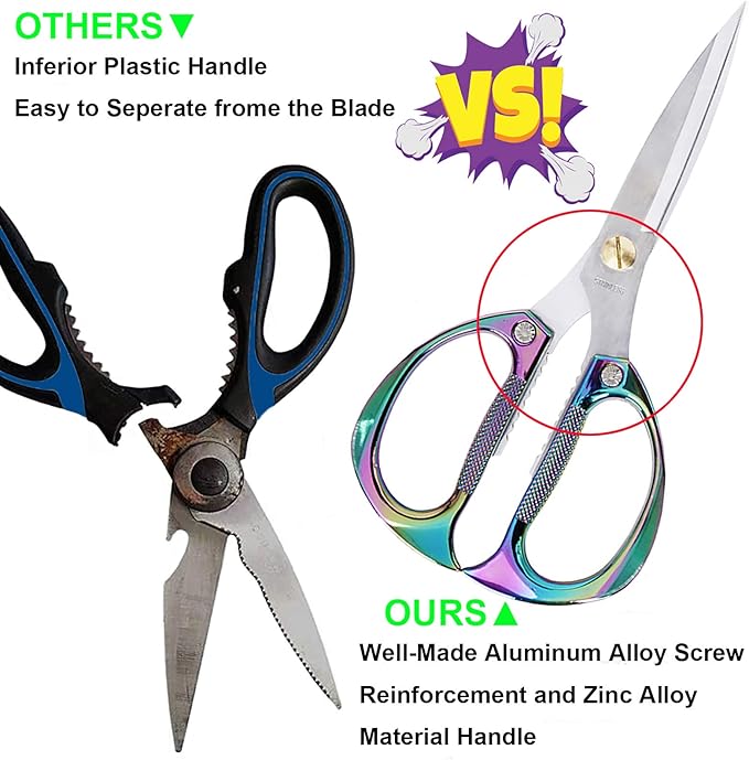 Kitchen Scissors All Purpose Heavy Duty Kitchen Shears for Food, Meat, Poultry, vegetable, Herbs| 7.5inches Utility Scissors for Cooking, Office, Fabric