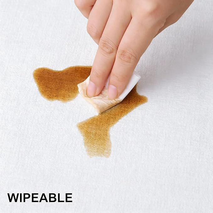 homing Faux Leather Heat Resistant Placemats 4 Packs, Waterproof Wipeable Dining PU Place Mats for Indoor & Outdoor, Easy to Clean, White