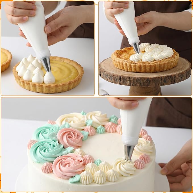 Ouligay 6 PCS Couplers for Piping Bags 2 Sizes Plastic Piping Bags Couplers Clear Cake Decorating Piping Coupler for Icing Nozzles
