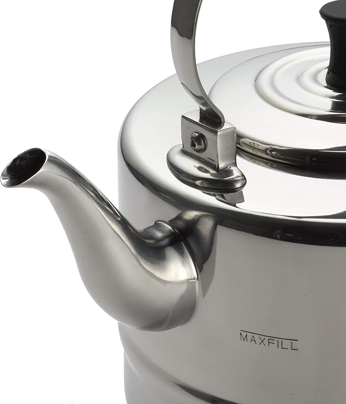 BonJour Tea Stainless Steel and Copper-Base Gooseneck Teapot / Teakettle, 2-Quart